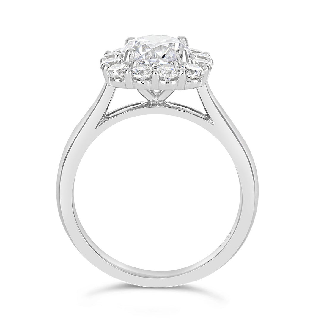 Modern Diamond Halo Engagement Ring