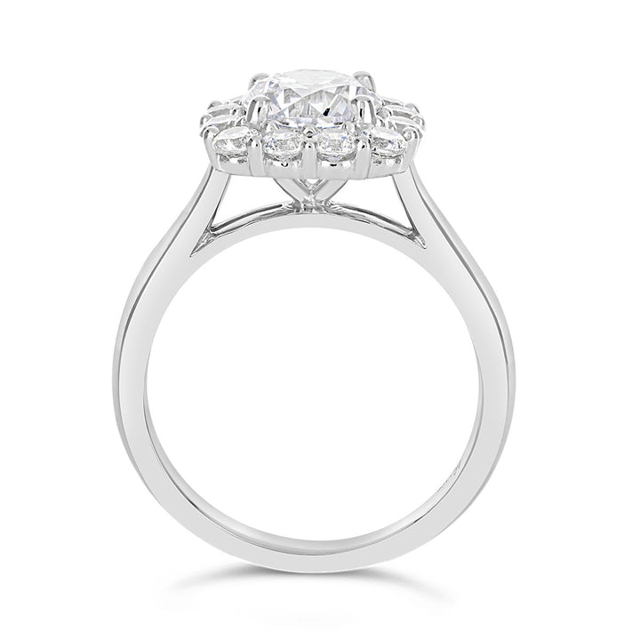 Modern Diamond Halo Engagement Ring