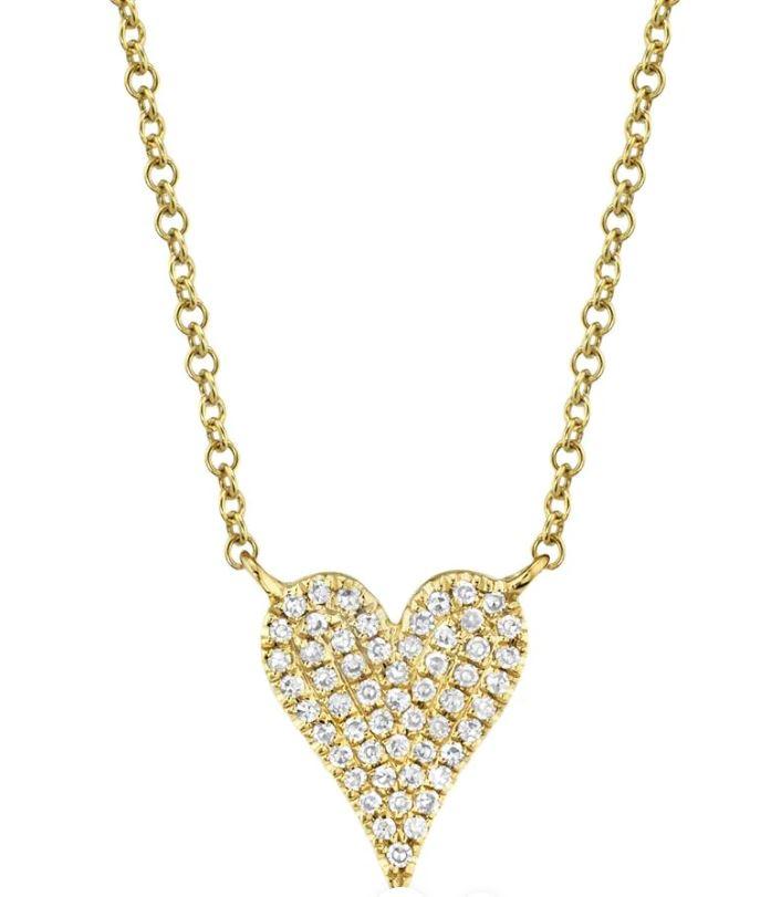 Diamond Pave Heart Necklace - SC55006926