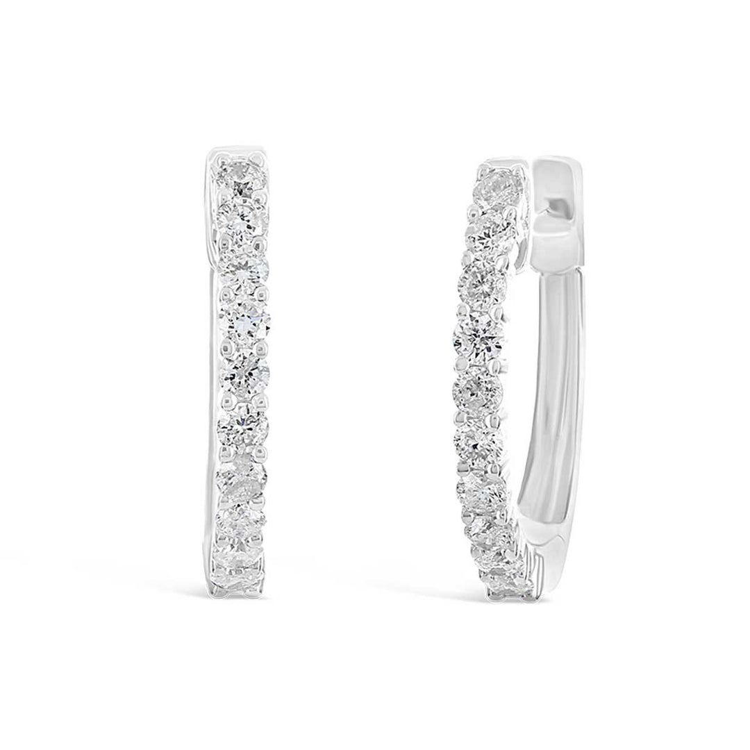 Inside Outside Diamond Hoop Earrings - 4UHE12