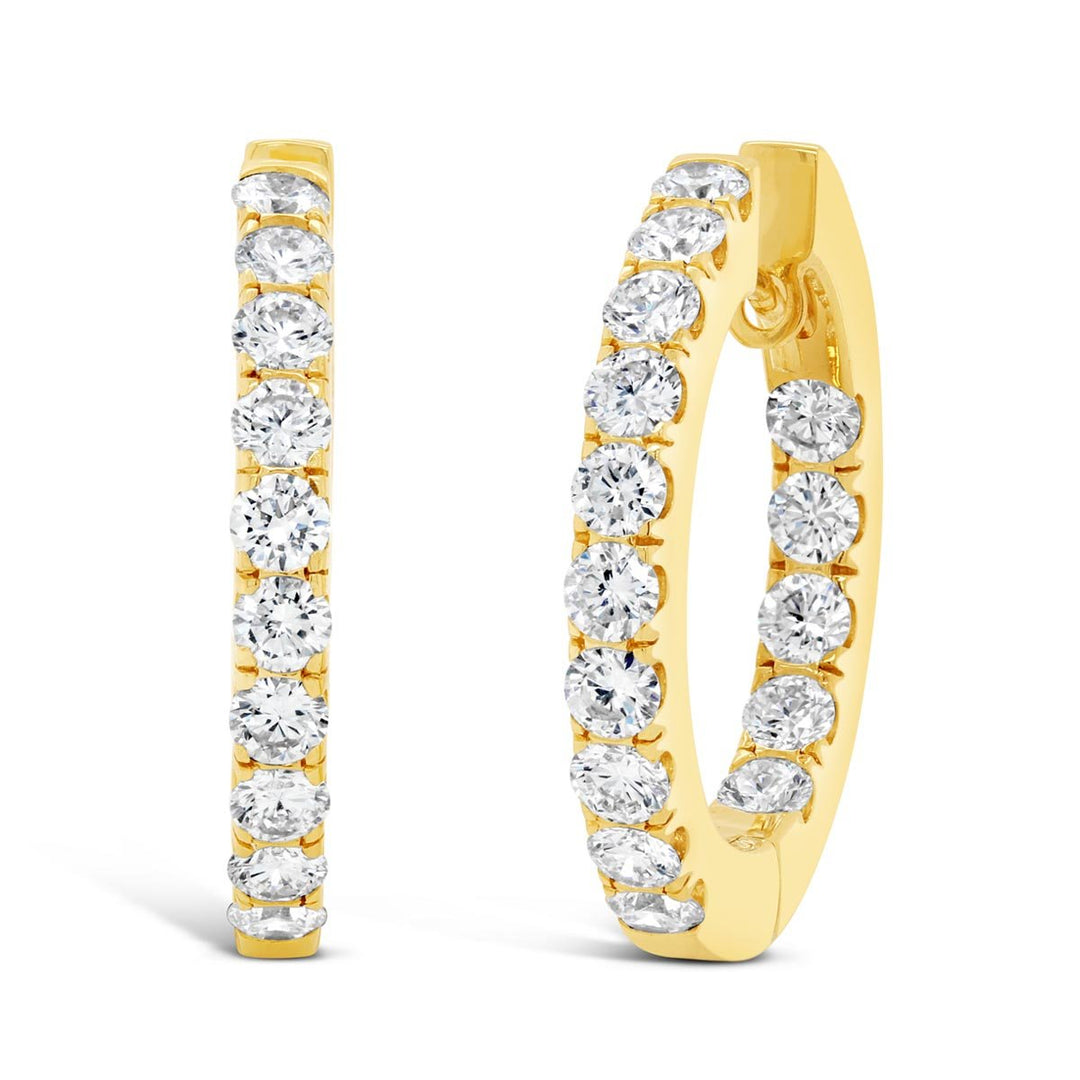 Yellow Gold Lab Grown Diamond Hoop Earrings