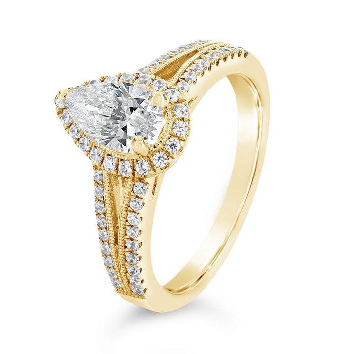 Vintage Inspired Diamond Halo Engagement Ring