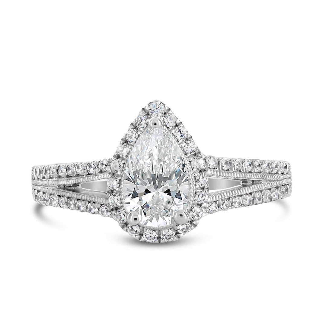 Vintage Inspired Diamond Halo Engagement Ring