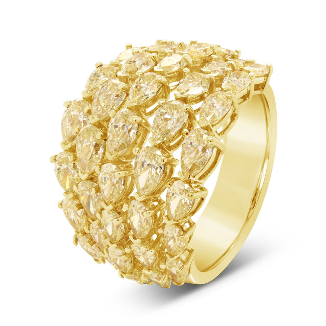 18K Yellow Gold Yellow Diamond Cocktail Ring