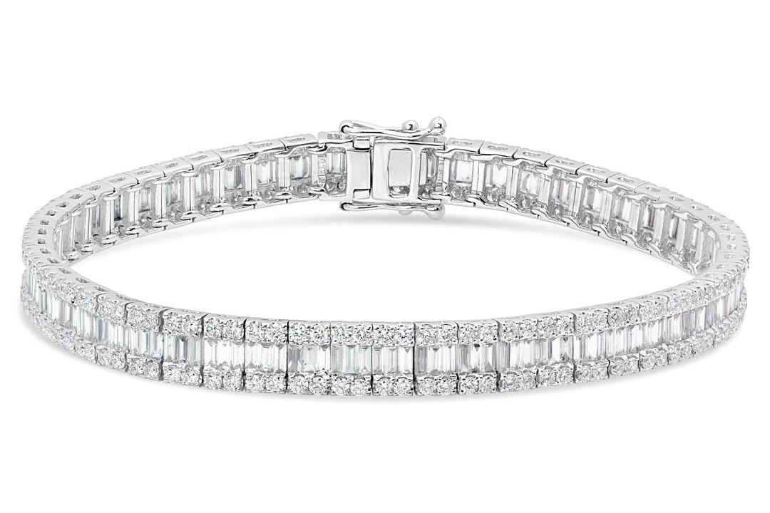 White Gold 18K Diamond & Baguette Diamond Bracelet - 5.14 ct. total weight 1123BR