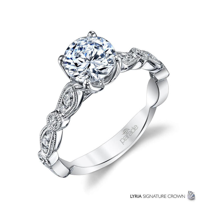Parade Design Lyria Signature Crown Vintage Inspired Diamond Ring