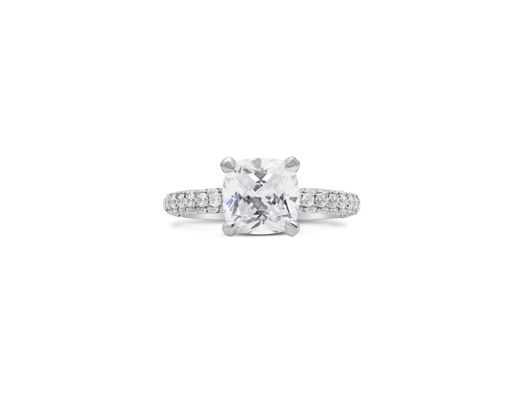 Pave Diamond Eternity Engagement Ring