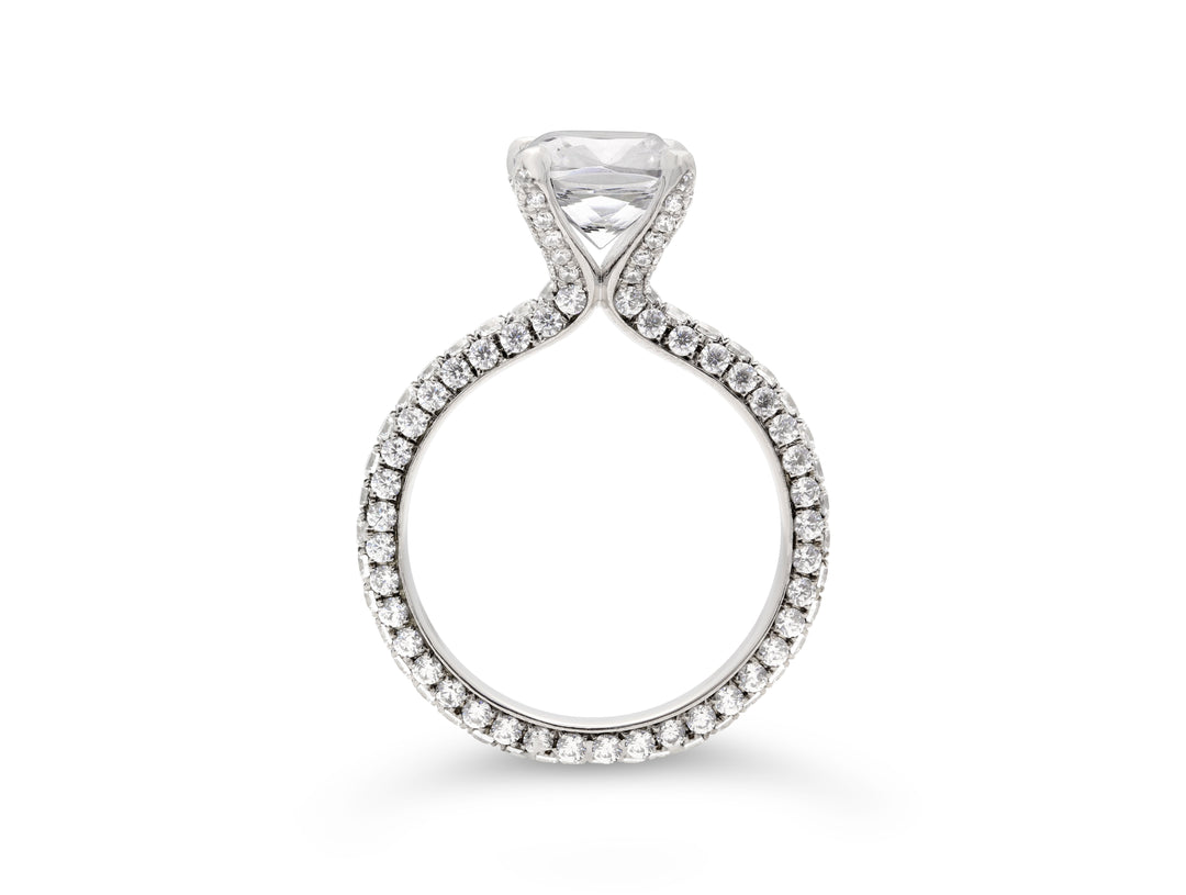 Pave Diamond Eternity Engagement Ring