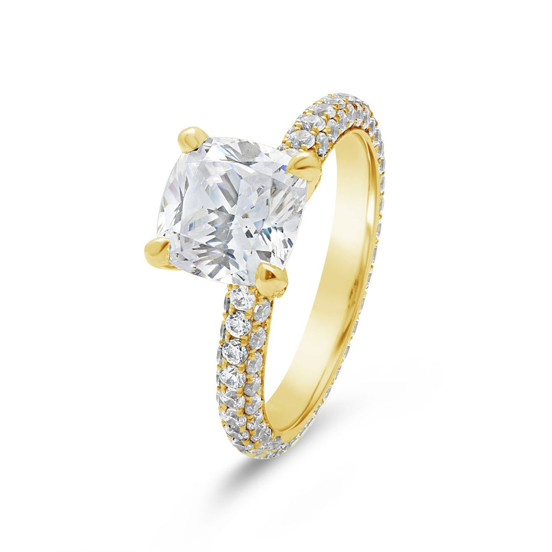 Pave Diamond Eternity Engagement Ring