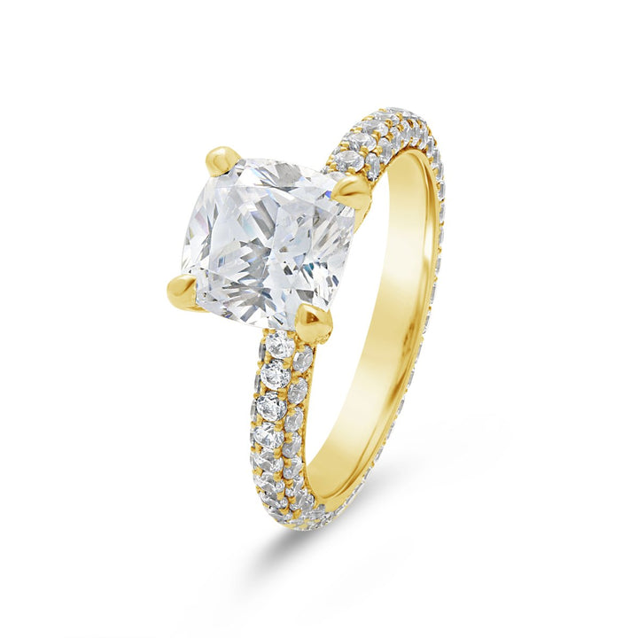 Pave Diamond Eternity Engagement Ring