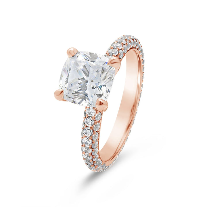 Pave Diamond Eternity Engagement Ring