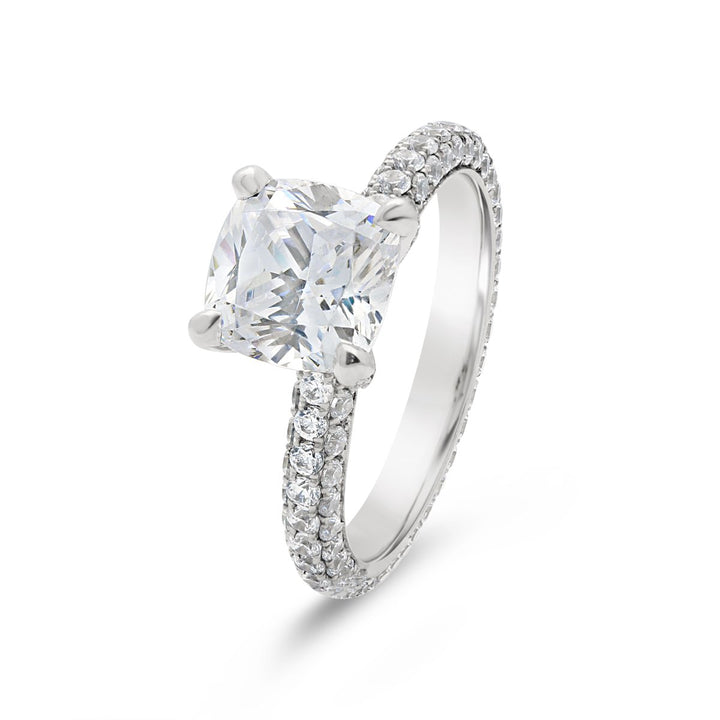 Pave Diamond Eternity Engagement Ring