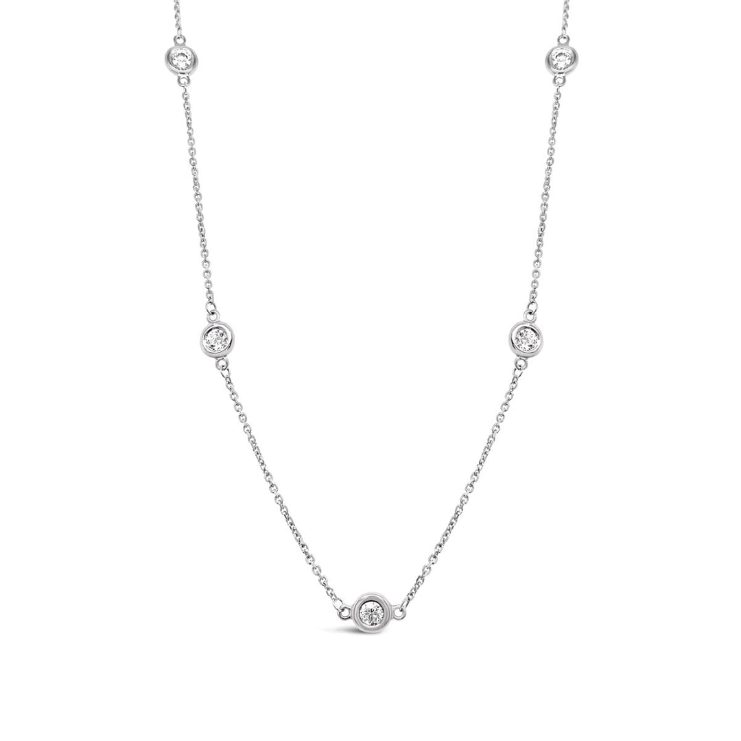 Gold Bezel Set Diamond Necklace - 62236N69W