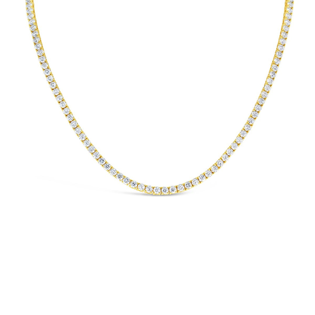 Yellow Gold Lab Grown Diamond Tennis Necklace - N8455-LAB