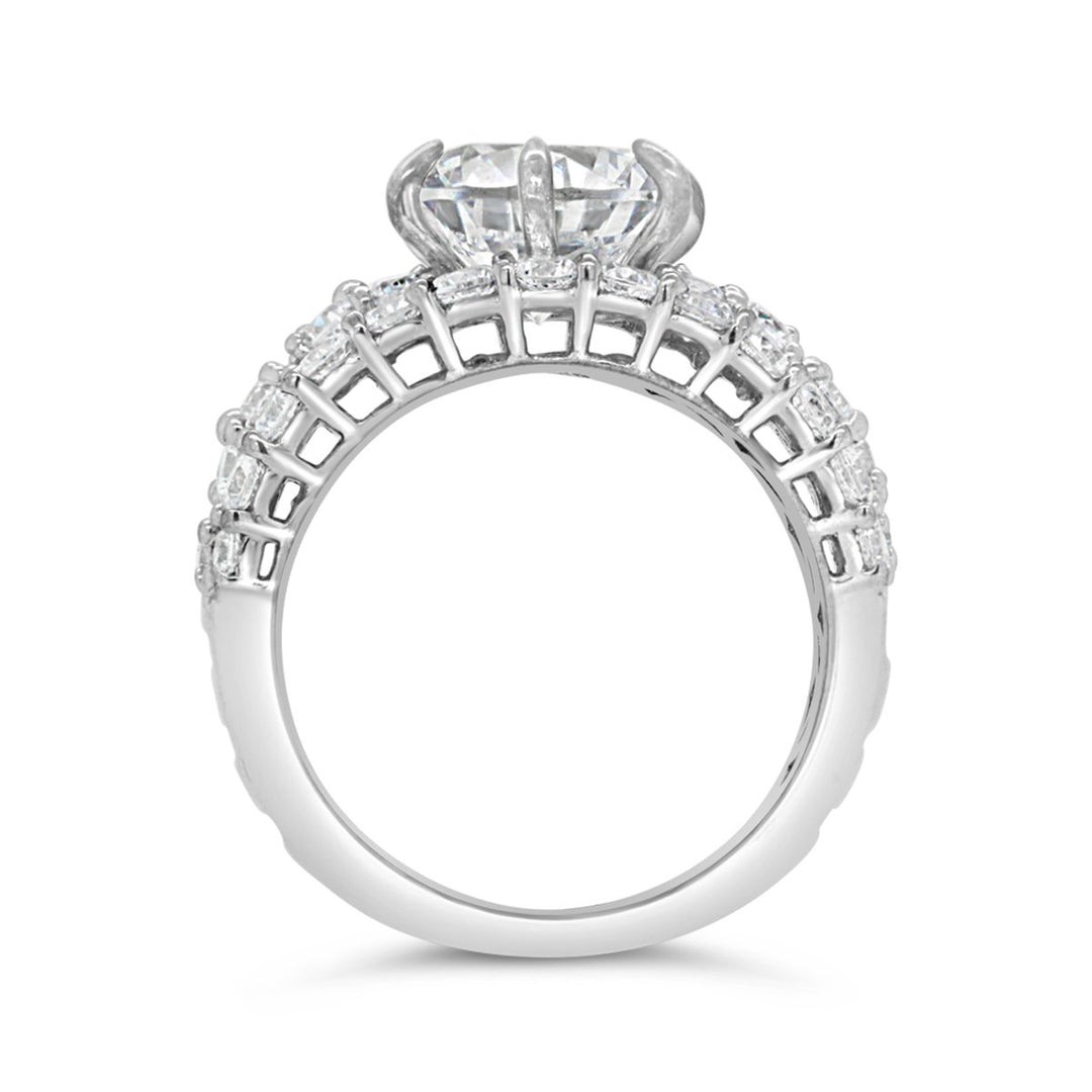 Wide Band Claw Prongs Diamond Engagement Ring - GSR10364