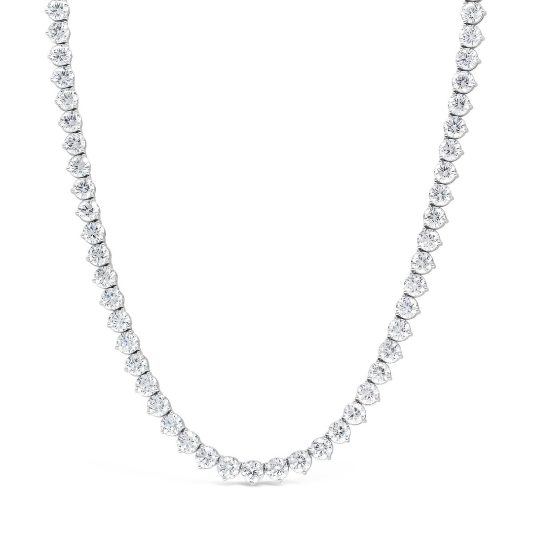 White Gold Lab Grown Diamond Line Necklace - GRN110