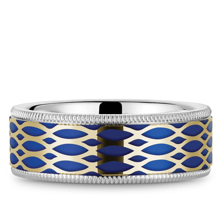 Blue Enamel Men's Wedding Band - RYL-220BYW8