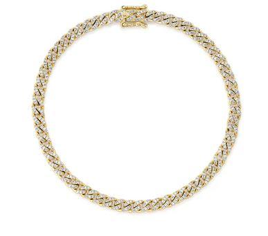 Yellow Gold Diamond Link Bracelet - SC55022866