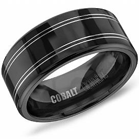 Black Men's Cobalt Wedding Band - CBB-0012