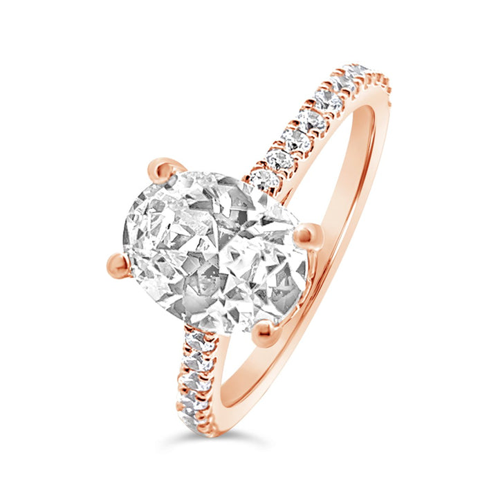 Pave Diamond Engagement Ring with Hidden Halo