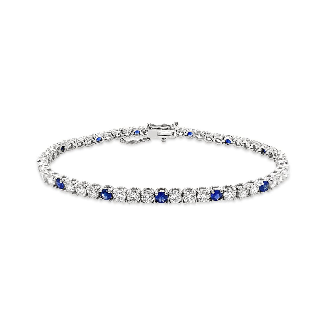 White Gold Diamond & Ruby Tennis Bracelet - BL7197-NAT