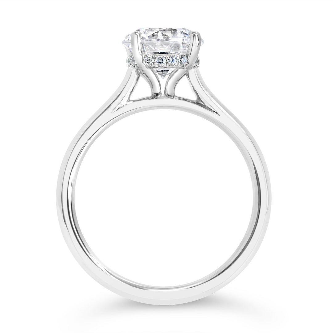 Solitaire Hidden Halo Diamond Engagement Ring