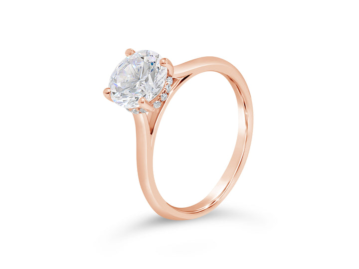 Solitaire Hidden Halo Diamond Engagement Ring