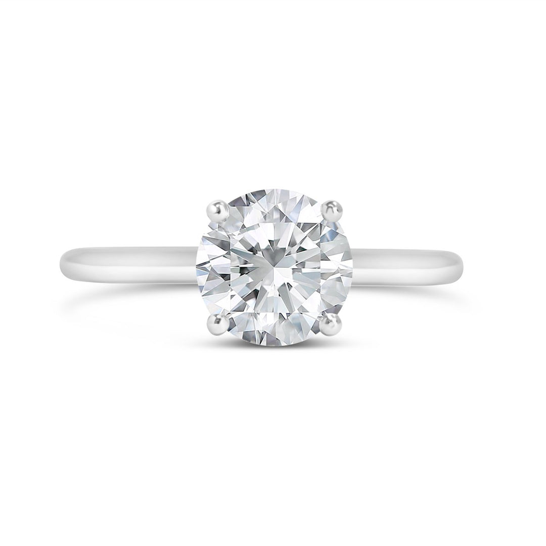 Solitaire Hidden Halo Diamond Engagement Ring