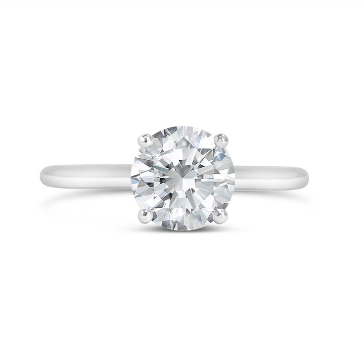 Solitaire Hidden Halo Diamond Engagement Ring