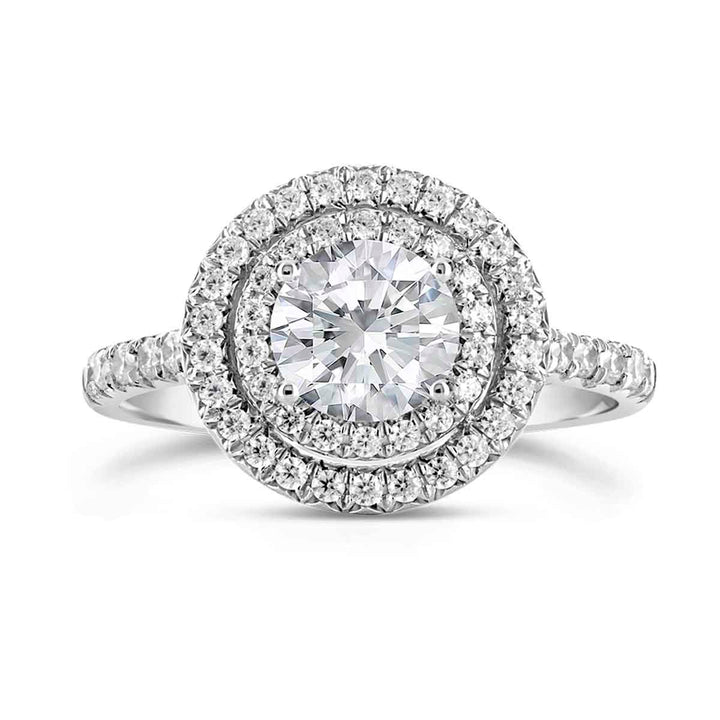 Double Halo Diamond Engagement Ring