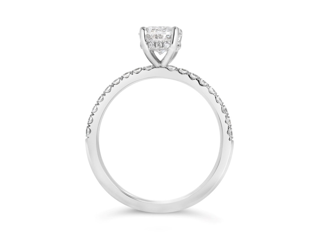 Hidden Halo Diamond Engagement Ring