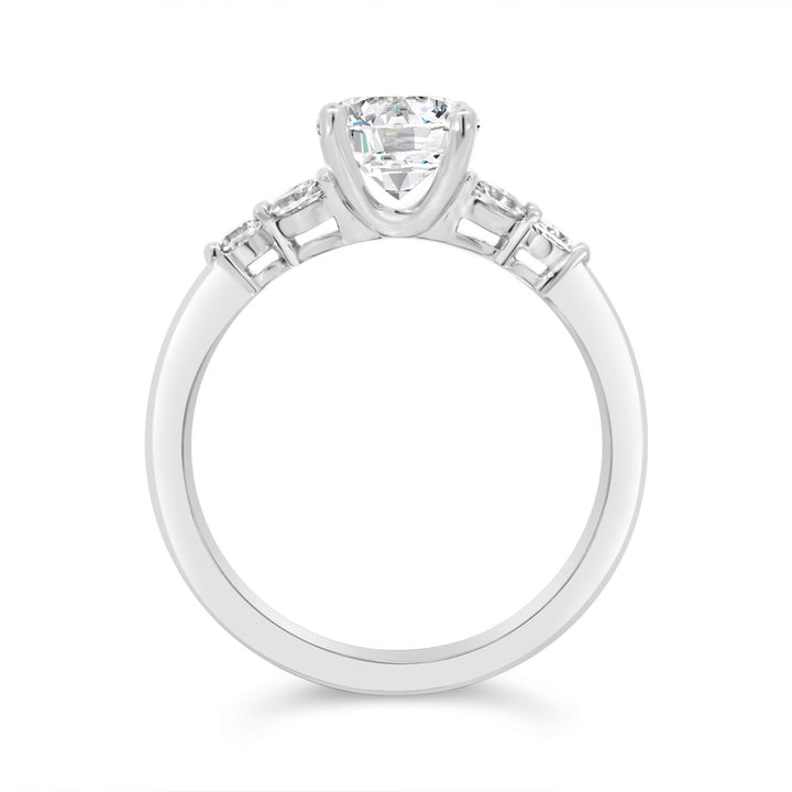 Cluster Side Stone Diamond Engagement Ring - YJC5510R