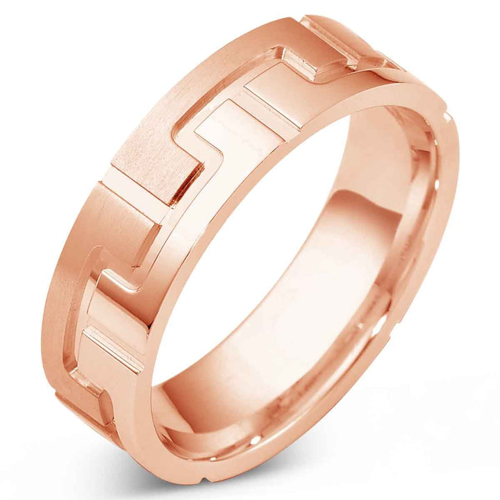 Carved Gold Men's Wedding Band - 1787