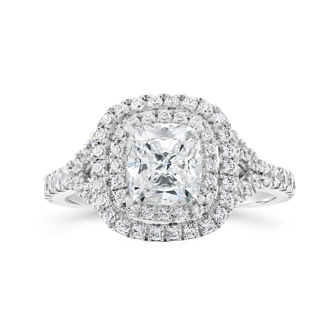 Double Halo Diamond Engagement Ring