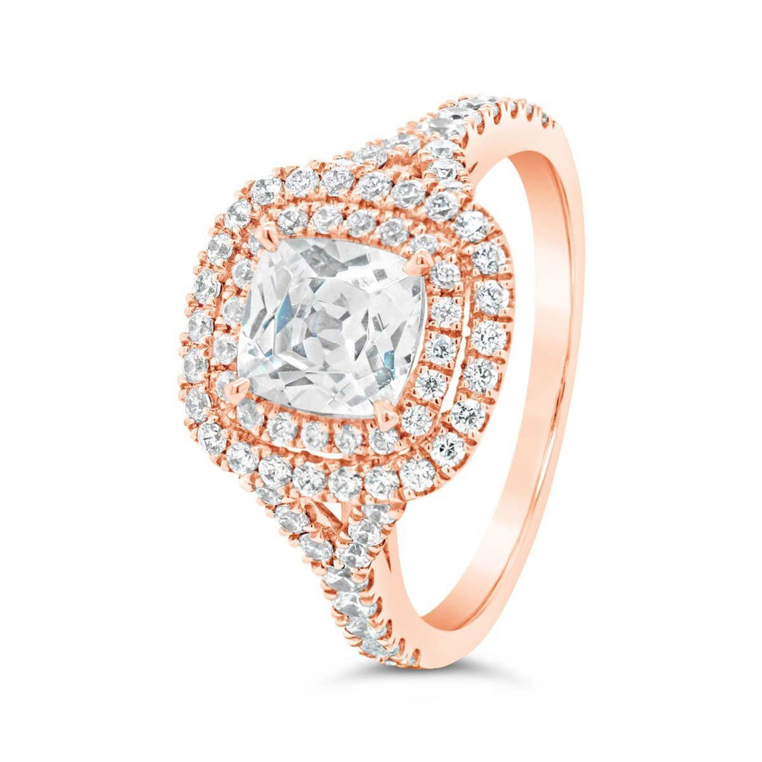 Double Halo Diamond Engagement Ring