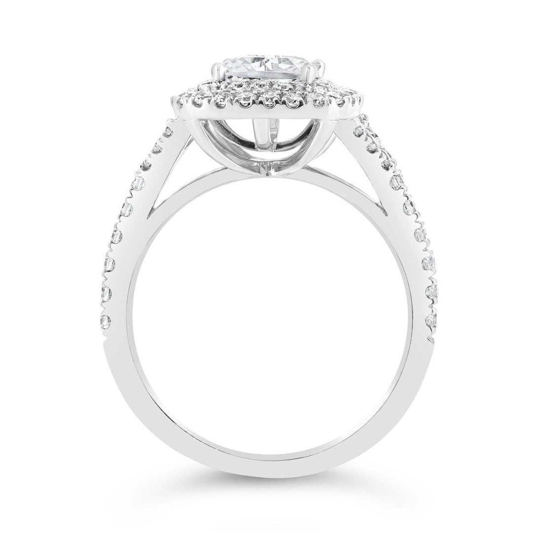 Double Halo Diamond Engagement Ring
