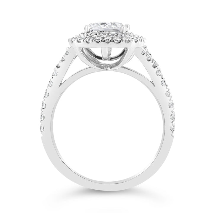 Double Halo Diamond Engagement Ring