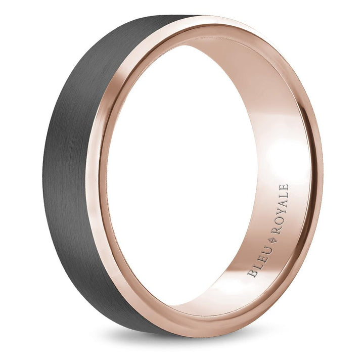 Gold and Tantalum Men's Bleu Royale Wedding Band - RYL-123TY7