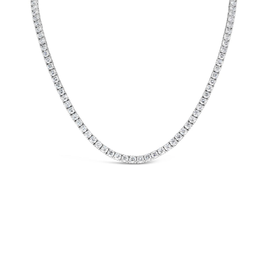White Gold Lab Grown Tennis Necklace - 7000771