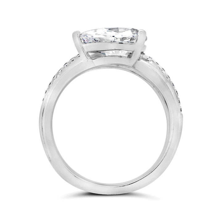 Cross Over Modern Diamond Engagement Ring - YJC4079R