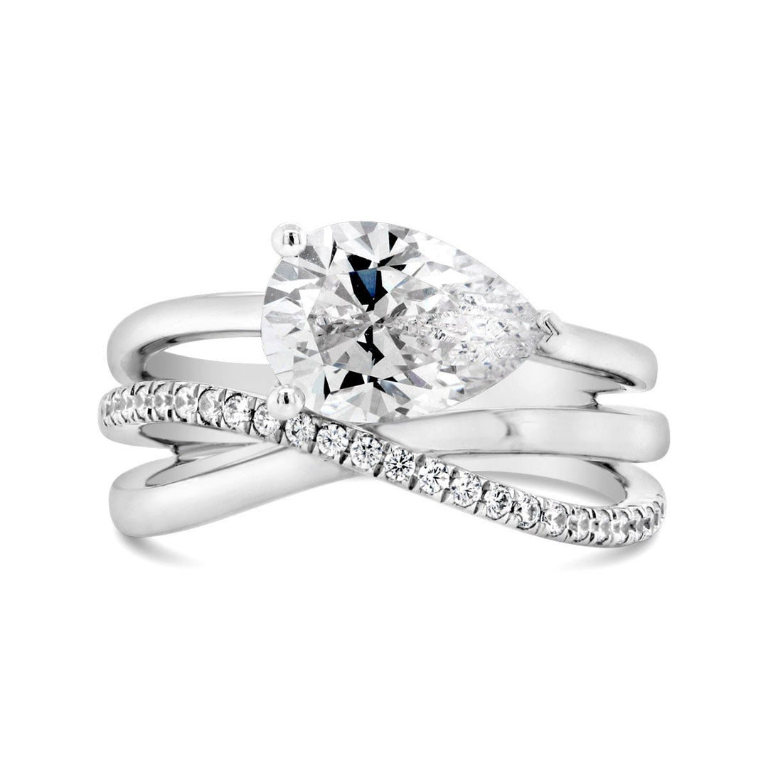 Cross Over Modern Diamond Engagement Ring - YJC4079R