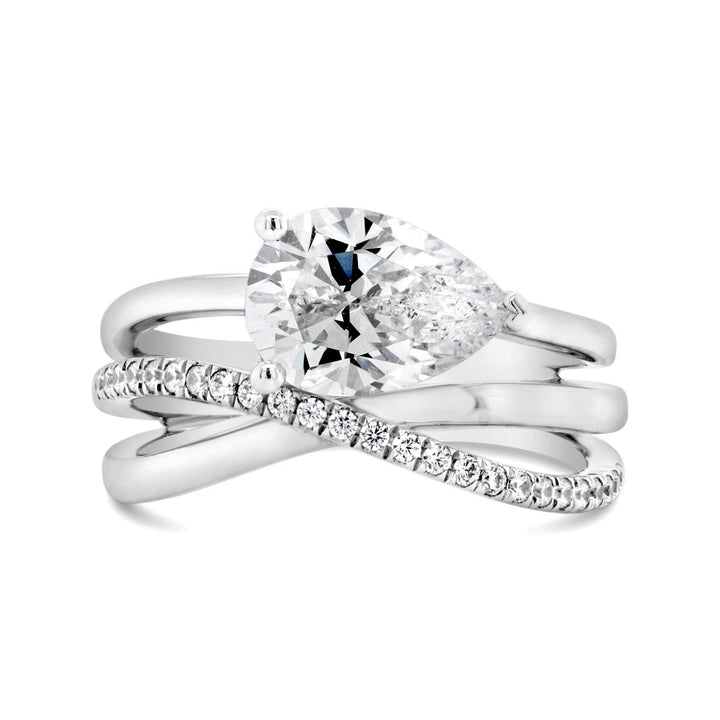 Cross Over Modern Diamond Engagement Ring - YJC4079R
