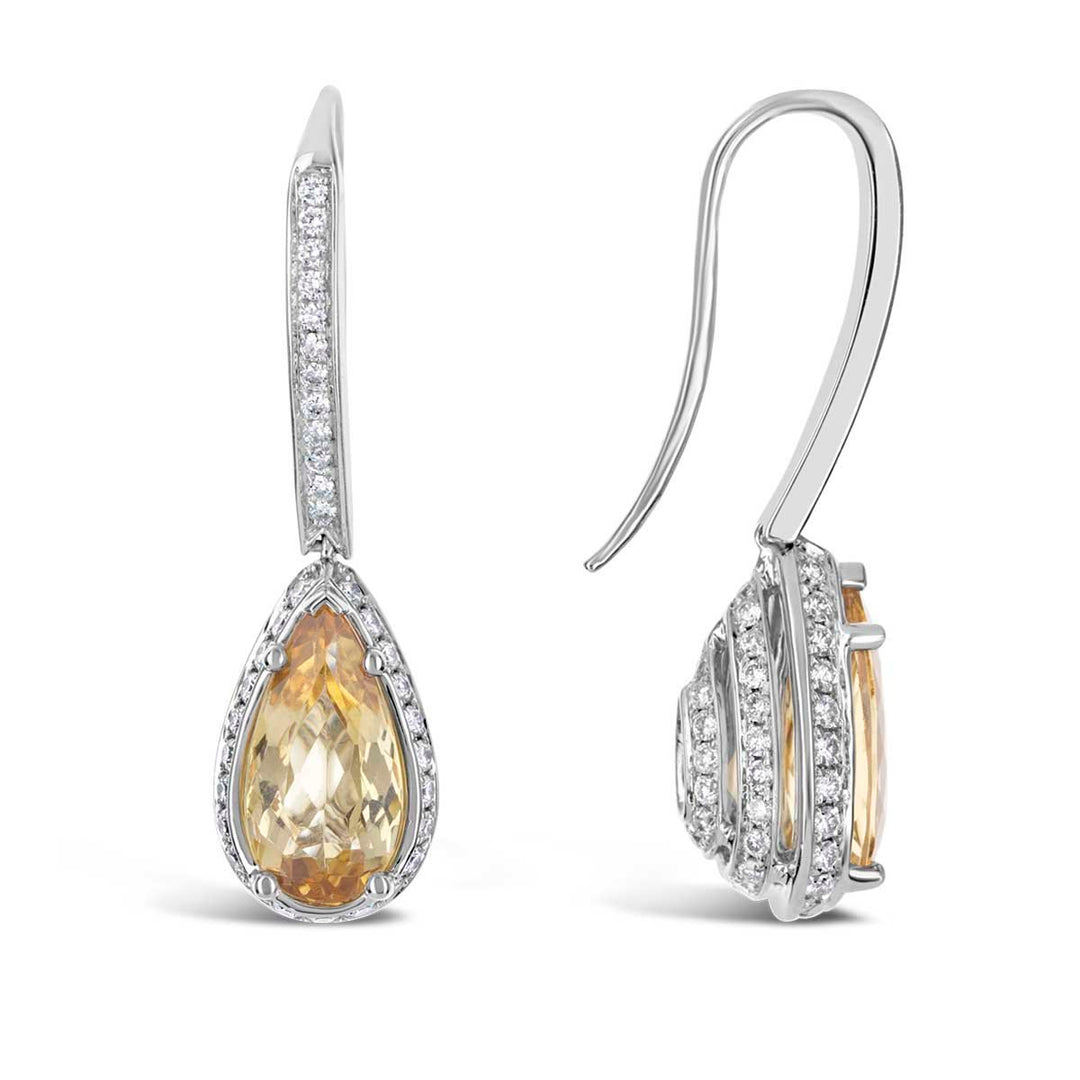 White Gold Diamond & Topaz Earrings - YJS5876E