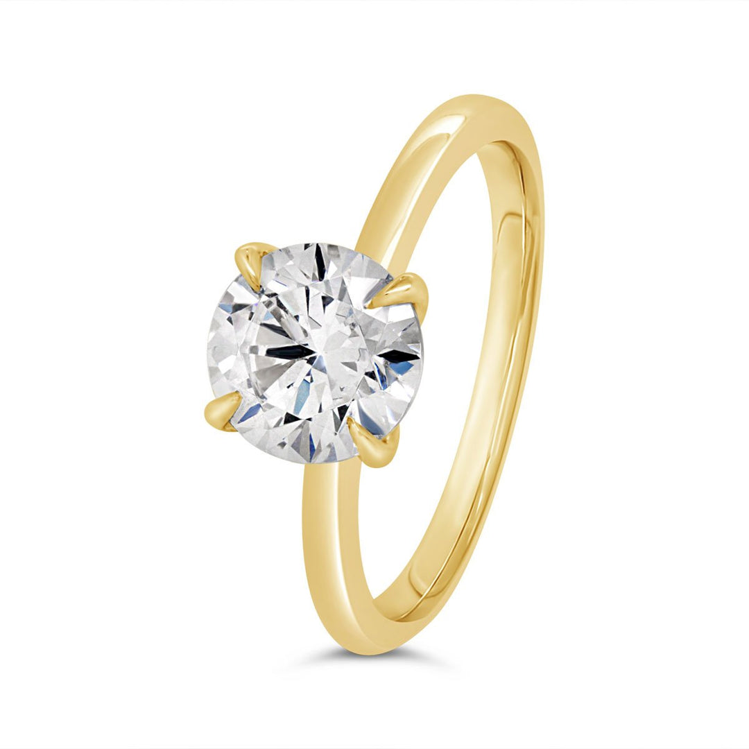 Solitaire Diamond Engagement Ring with Claw Prongs