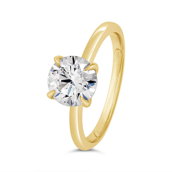 Solitaire Diamond Engagement Ring with Claw Prongs