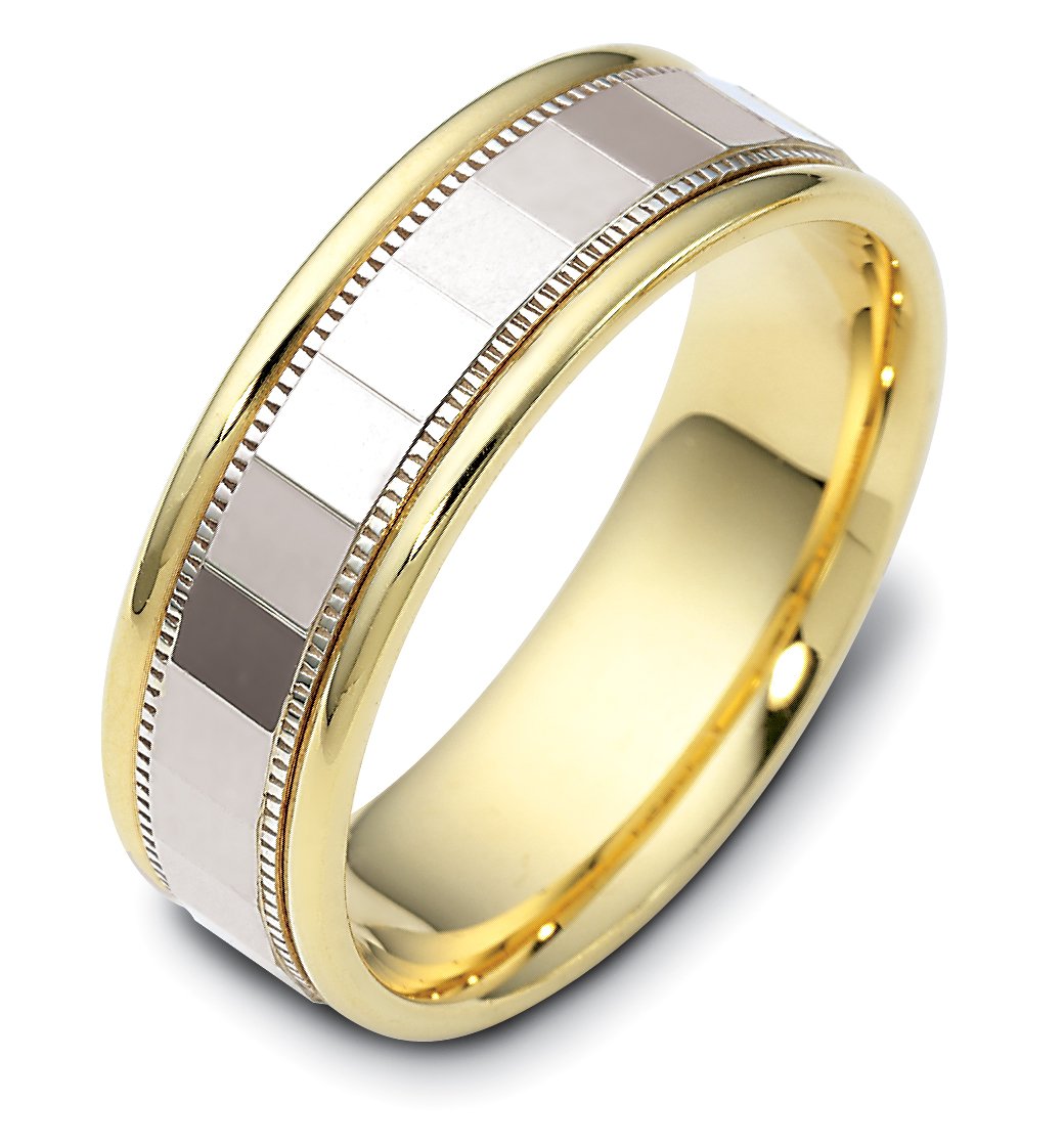 Men's Two Tone Gold Wedding Band - 1161