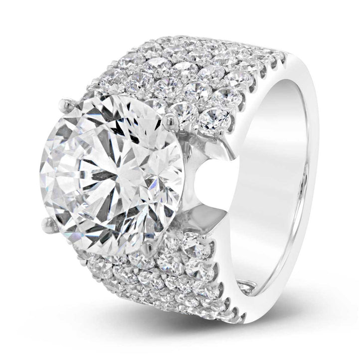 Wide Band Diamond Engagement Ring - YJC3531R