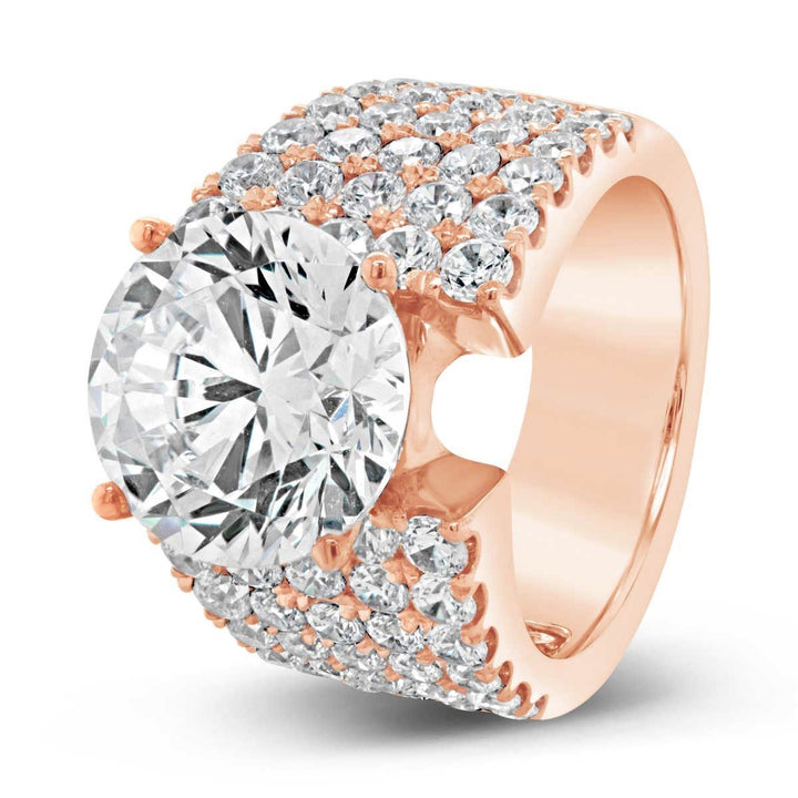 Wide Band Diamond Engagement Ring - YJC3531R