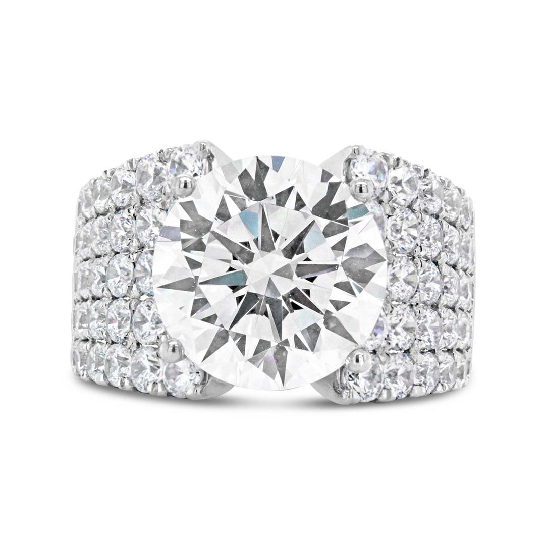 Wide Band Diamond Engagement Ring - YJC3531R