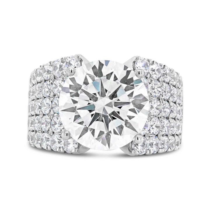 Wide Band Diamond Engagement Ring - YJC3531R